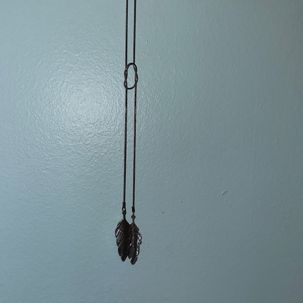 Silver Necklace with Feathers